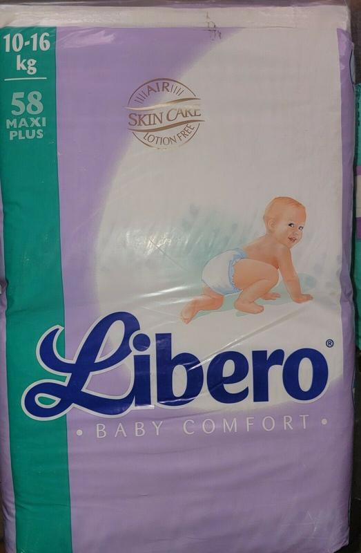 Libero Peaudouce Baby Comfort Disposable Nappies - Unisex - No4 - Maxi Plus - 10-16kg - 22-35lbs - 58pcs - 1
