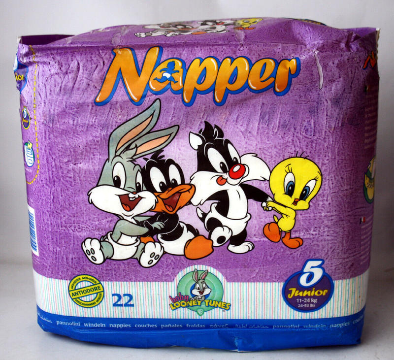 Napper Baby Looney Tunes Disposable Open Nappies - No5 - Junior - 11-24kg -24-53lbs - 22pcs - 8

