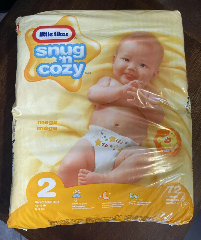 Little Tikes Snug 'n' Cozy Disposable Nappies - No2 - Mini - 5-8kg - 12-18lbs - 72pcs - 1
