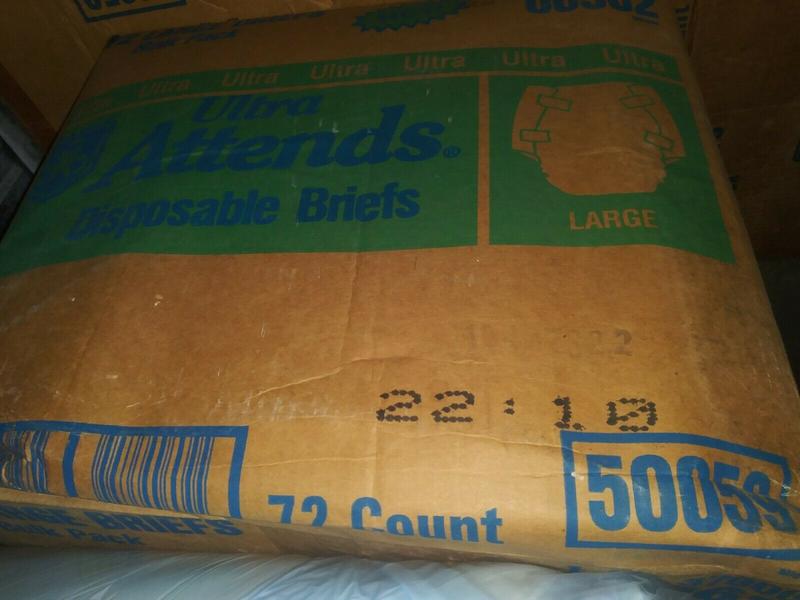 Ultra Attends Plus Wrap-Around Disposable Briefs - Maximum Absorbency - Large (fits 45'' to 58'' hips) - Bulk Pack - 72pcs - 3
