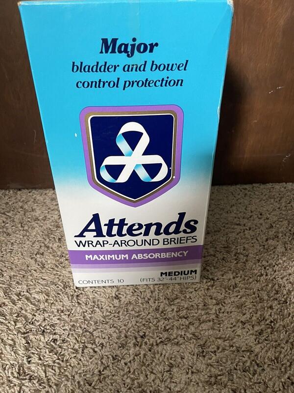 Ultra Attends Plus Wrap-Around Disposable Briefs - Maximum Absorbency - Medium (fits 32'' to 44'' hips) - 10pcs - 113
