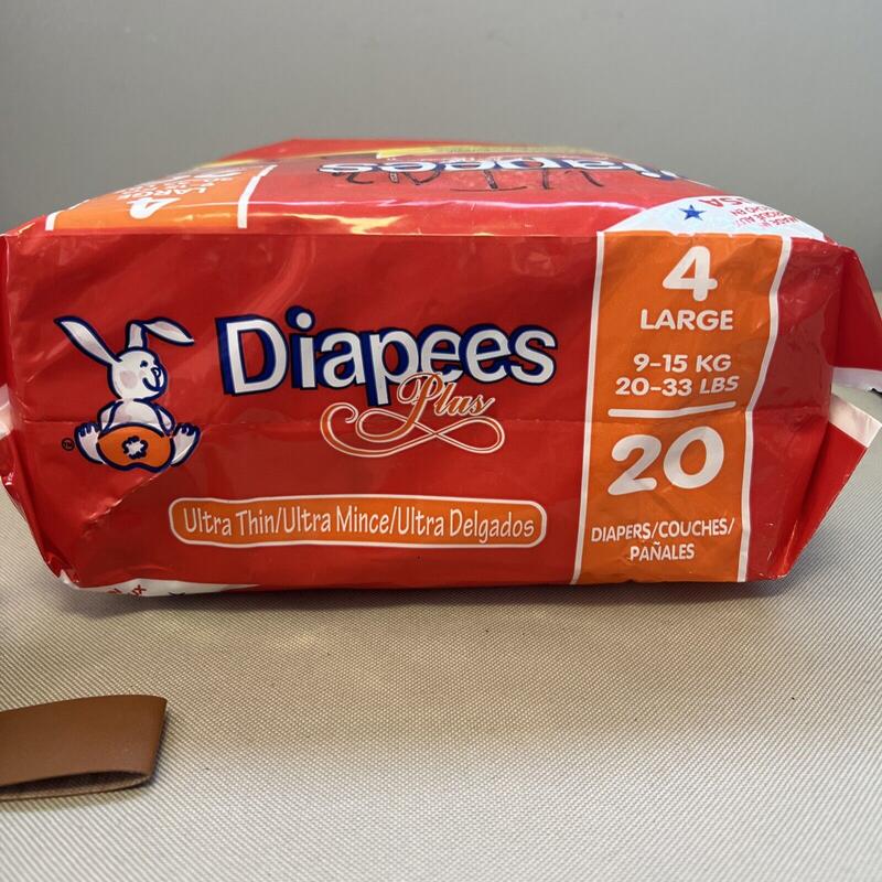 Diapees Plus Ultra Thin - No4 - Large - 9-15kg - 20-33lbs - 20pcs - 7

