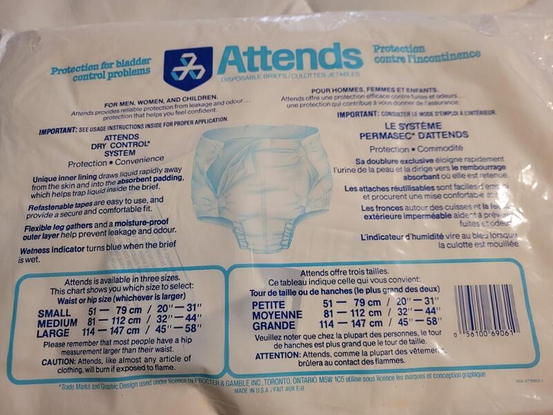 Ultra Attends Disposable Briefs - No2 - Trial Pack - Medium (fits 32'' to 44'' hips) - 2pcs - 3
