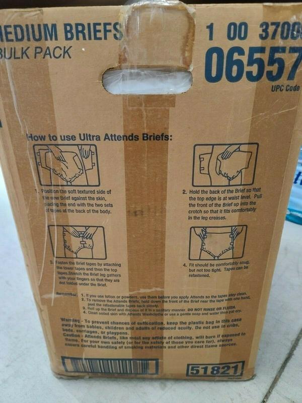 Ultra Attends Plus Wrap-Around Disposable Briefs - Maximum Absorbency - Medium (fits 32'' to 44'' hips) - Bulk Pack - 72pcs - 4
