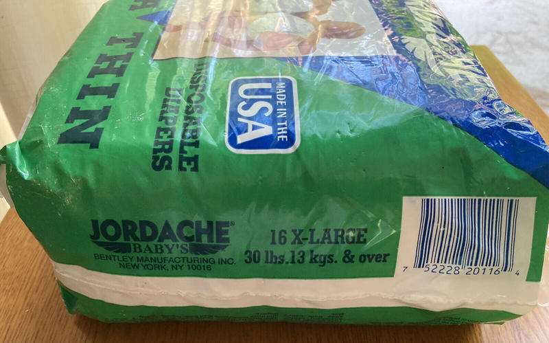 Jordache Baby's Plastic Disposable Nappies - No6 - Extra Large - fits babies from 14kg and over - 30lbs and more - 16pcs - 42
