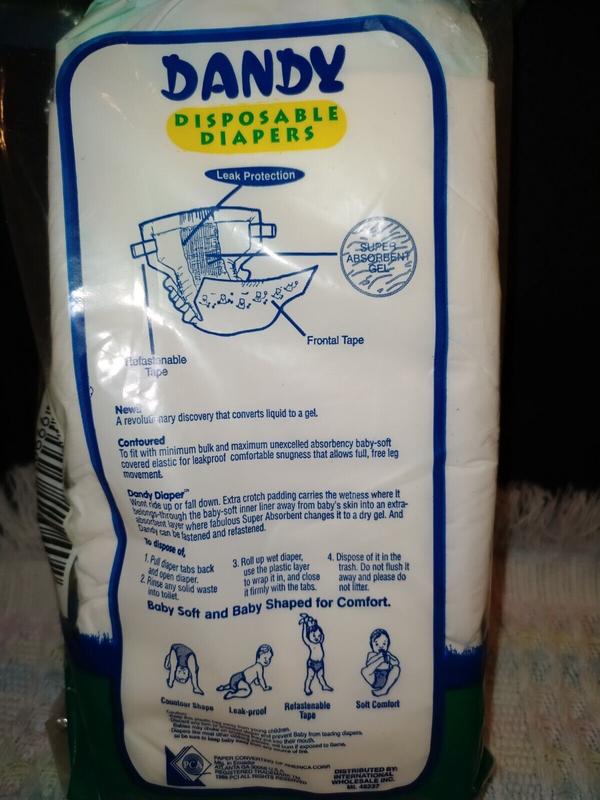 Dandy Plastic Backed Disposable Nappies - Unisex - No4 - Large - 10-16kg - 22-35lbs - 4pcs - 1
