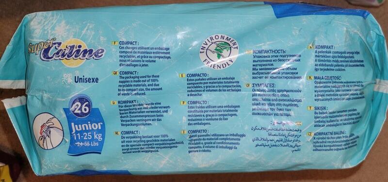 Super Caline Plastic Backed Disposable Nappies - No5 - Junior - 11-26kg - 24-55lbs - 26pcs - 12
