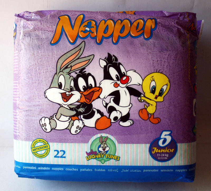 Napper Baby Looney Tunes Disposable Open Nappies - No5 - Junior - 11-24kg -24-53lbs - 22pcs - 4
