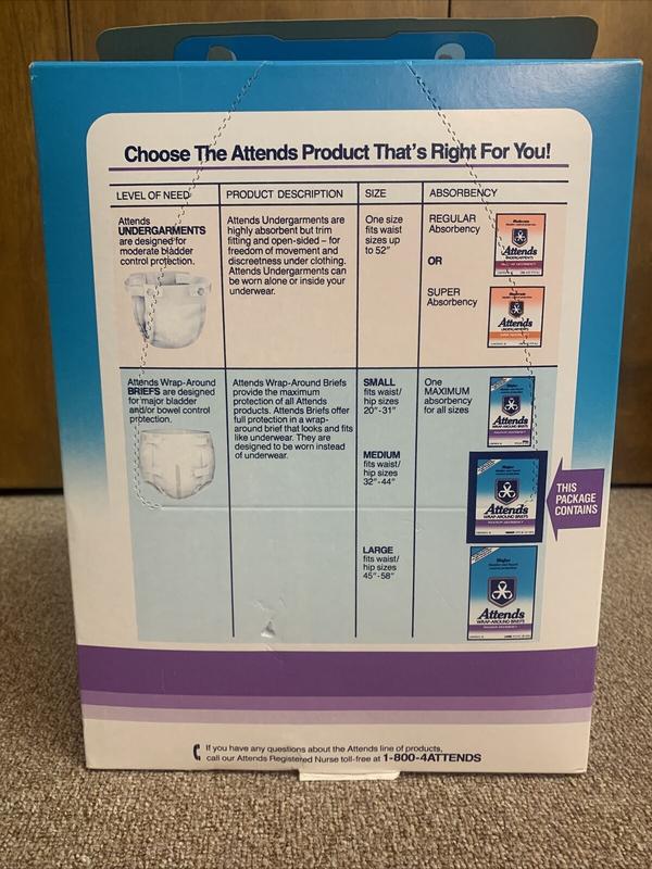 Ultra Attends Plus Wrap-Around Disposable Briefs - Maximum Absorbency - Medium (fits 32'' to 44'' hips) - 10pcs - 34
