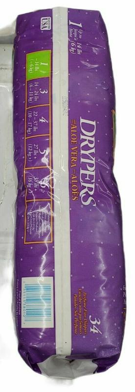 Drypers Aloe Vera - No1 - Mini - 4-6kg - 8-14lbs - 34pcs - 5
