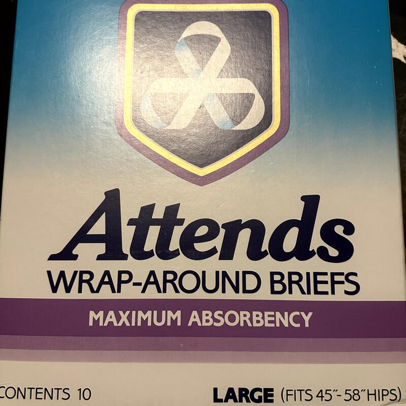 Ultra Attends Plus Wrap-Around Disposable Briefs - Maximum Absorbency - Large (fits 45'' to 58'' hips) - 10pcs - 32
