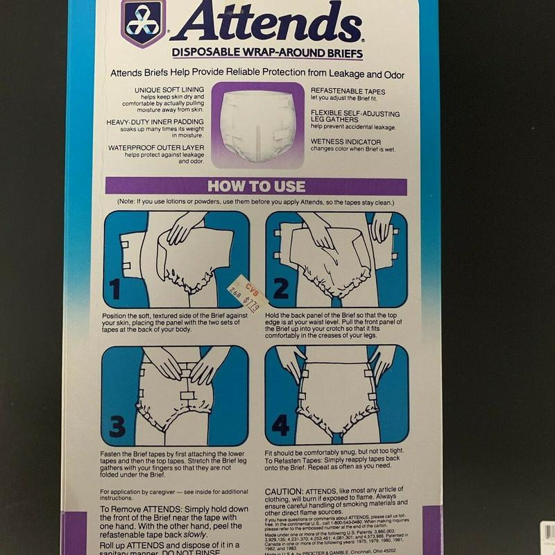 Ultra Attends Plus Wrap-Around Disposable Briefs - Maximum Absorbency - Medium (fits 32'' to 44'' hips) - 10pcs - 21
