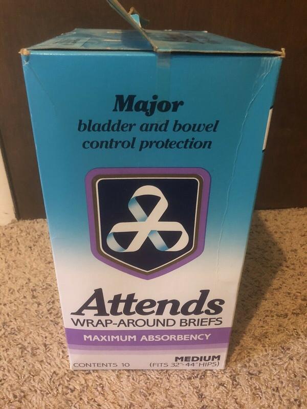 Ultra Attends Plus Wrap-Around Disposable Briefs - Maximum Absorbency - Medium (fits 32'' to 44'' hips) - 10pcs - 64
