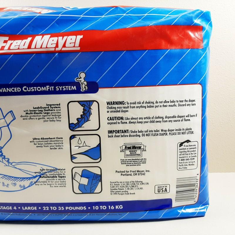 Muppet Babies Fred Meyer Paragon Ultra Stages Disposable Nappies for Boys - No4 - Large - 22-35lbs - 10-16kg - 26pcs - 6
