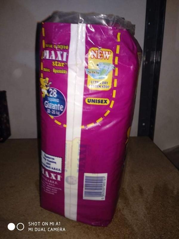 Maxi Star Unisex Baby Disposable Nappies - Gigante - 18-26kg - 40-57lbs - 28pcs - 7
