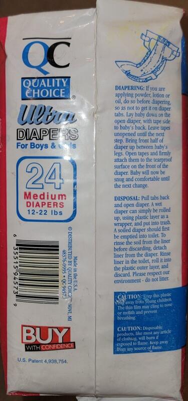 Quality Choice Ultra Disposable Nappies - No3 - Midi - 12-22lbs - 24pcs - 16
