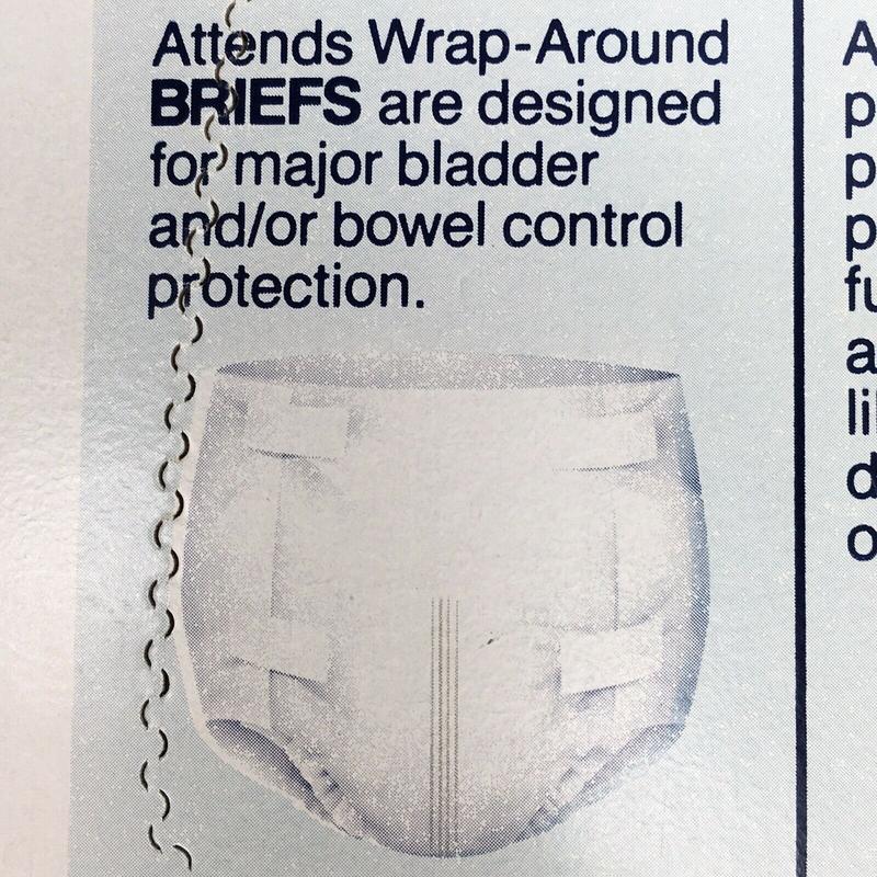 Ultra Attends Plus Wrap-Around Disposable Briefs - Maximum Absorbency - Medium (fits 32'' to 44'' hips) - 10pcs - 106
