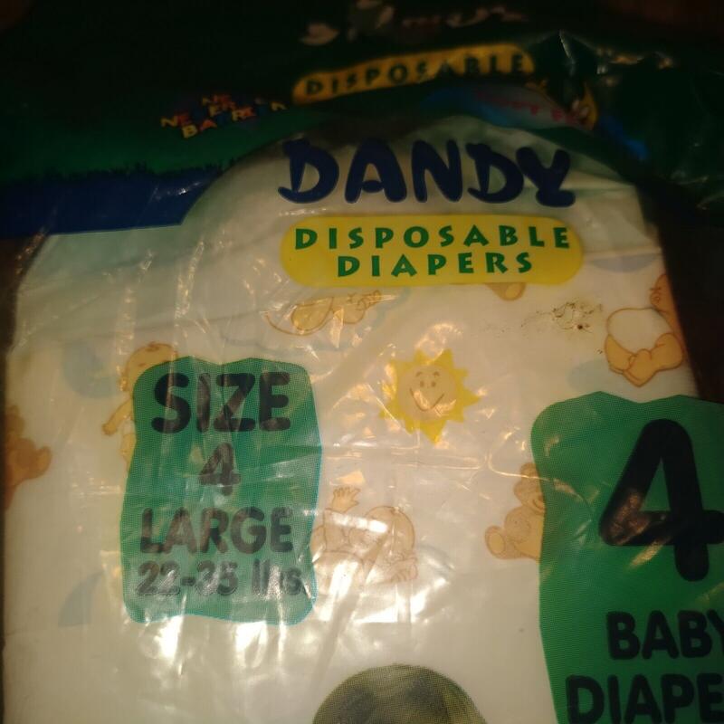 Dandy Plastic Backed Disposable Nappies - Unisex - No4 - Large - 10-16kg - 22-35lbs - 4pcs - 8
