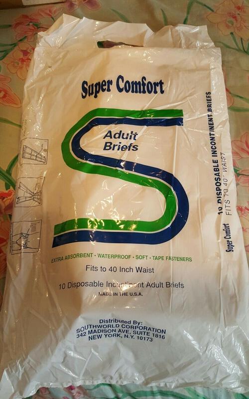 Super Comfort Disposable Incontinence Briefs - Unisize (fits to 40 inch waist) - 10pcs
