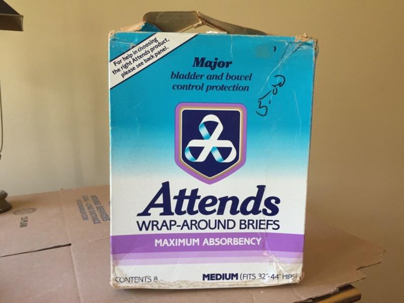Ultra Attends Plus Wrap-Around Disposable Briefs - Maximum Absorbency - Medium (fits 32'' to 44'' hips) - 8pcs - 12
