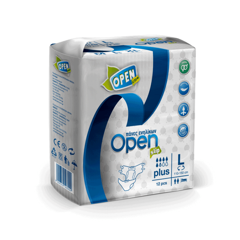 Open Care Adult Daytime Disposable Briefs - L - 12pcs
